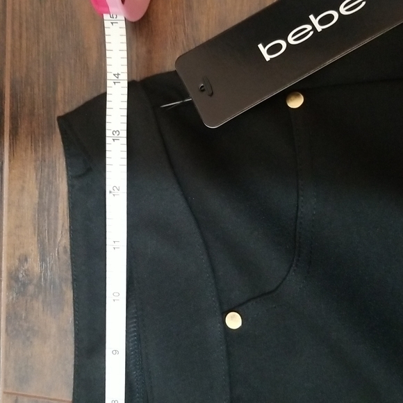 bebe faux 5 packet PDR Pants bling rhinestone gold sexy cute stretchy bottoms - Picture 7 of 7